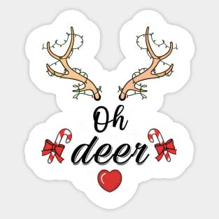 oh deer christmas is here Sticker